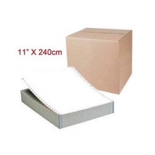 Papel continuo 11 x 240 x 1 copias. Blanco Caja 2500 juegos.