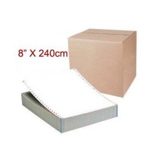 Papel continuo 8 x 240 x 1 copias. Blanco Caja 2500 juegos.
