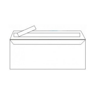 Sobre 115 x 225mm Americano Blanco Ventana Derecha