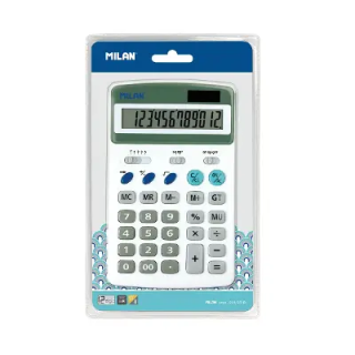 Blíster calculadora Milan  blanca 12 dígitos