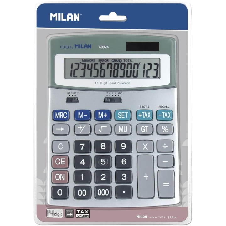 MILAN 40924BL - Calculadora de sobremesa, 14 dígitos