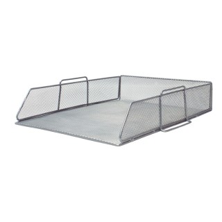 Bandeja sobremesa de rejilla metalica plus office 290x77x340 mm plateada